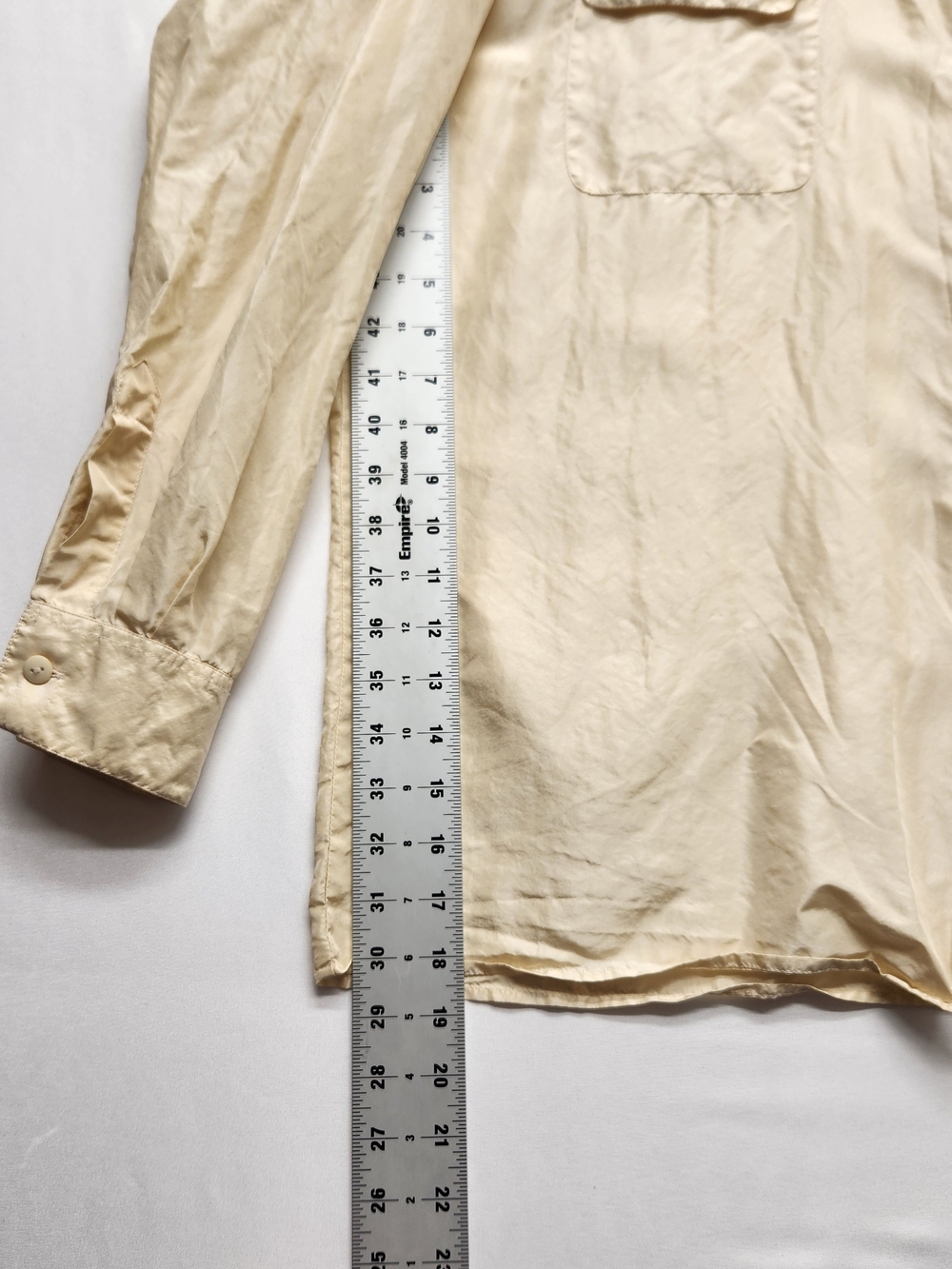 ⭐️Vintage Van Heusen For Her Cream 100% Silk Button Down Blouse XL Old Money - Picture 4 of 9
